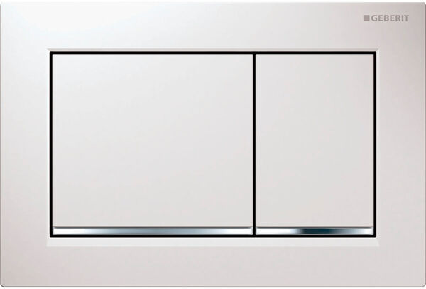 Betätigungsplatte Geberit Omega20 square Weiss/Glanz/Weiss image number 0