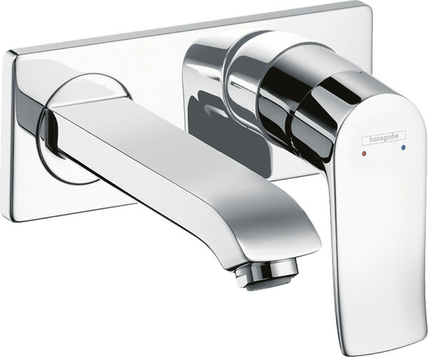 Miscelatore a parete Hansgrohe Metris, ad incasso bocca fissa, sporgenza 165 mm con placca, senza corpo image number 0