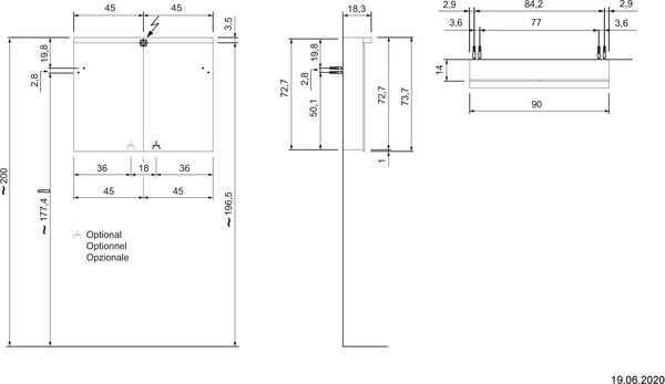 Spiegelschrank Alterna format LED weiss image number 1