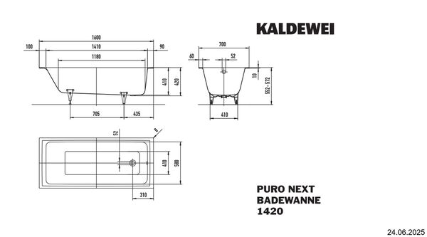 Baignoire Kaldewei Puro Next Blanc mat image number 1