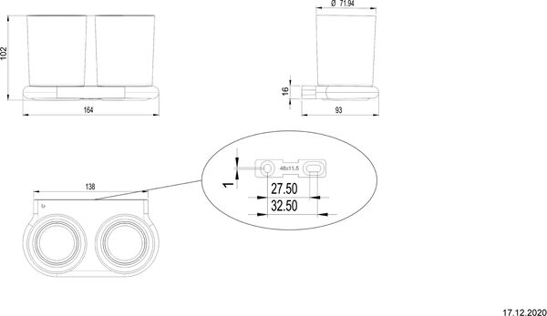 Doppelglashalter Bodenschatz Nia Adesio Verchromt image number 1