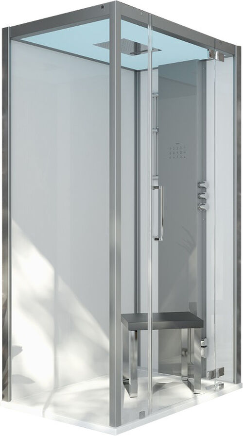Doccia a vapore Hoesch Sense Perience Bianco Vetro trasparente EverClean