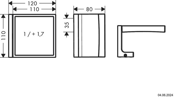 Rasierspiegel Axor Universal Rectangular Brushed nickel image number 1