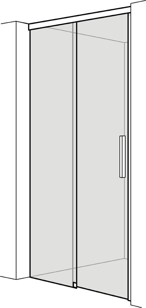 Gleitt&uuml;re Alterna liva Silber hochglanzeloxiert Echtglas klar