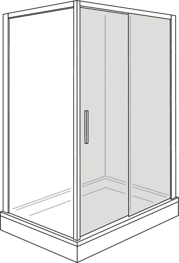 Gleittüre Alterna liva Silber hochglanzeloxiert Echtglas klar CareTec Pro image number 0