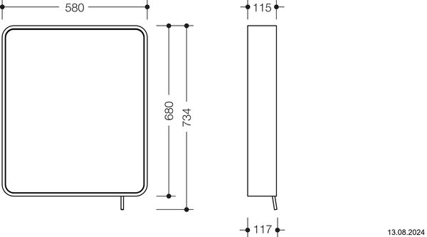 Kippspiegel Hewi System 800 weiss matt Pulverbeschichtet image number 1