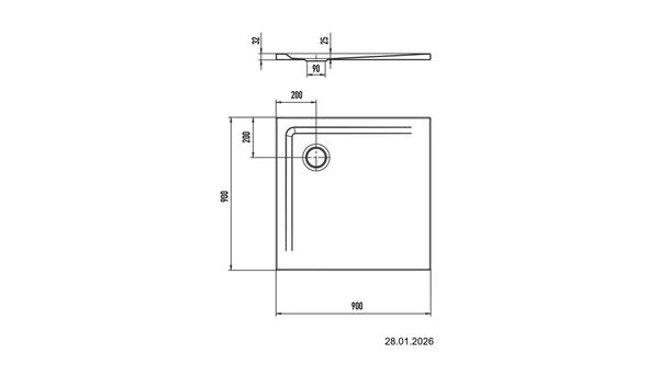 Receveur de douche Kaldewei Superplan Cool grey 90 Fond antid&eacute;rapant Secure Plus image number 2