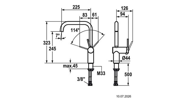 M&eacute;langeur d'&eacute;vier KWC Livello Acier inoxydable mat image number 1