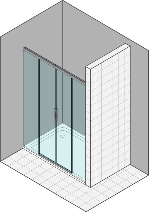 Gleittüre Duka Natura 4000 Silberfarbig Echtglas klar ProCare Gleittüre Duka Natura 4000 Silberfarbig Echtglas klar ProCare