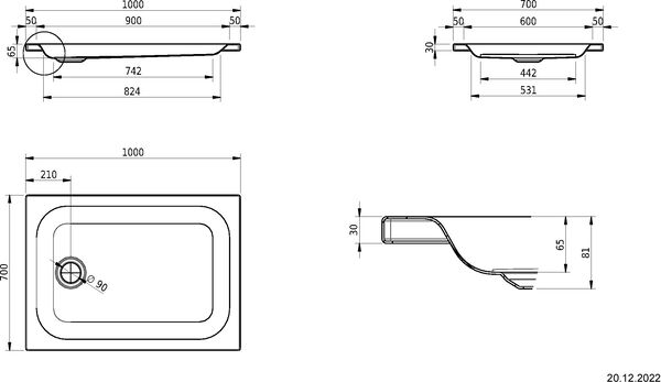 Receveur de douche Schmidlin Blanc mat image number 1