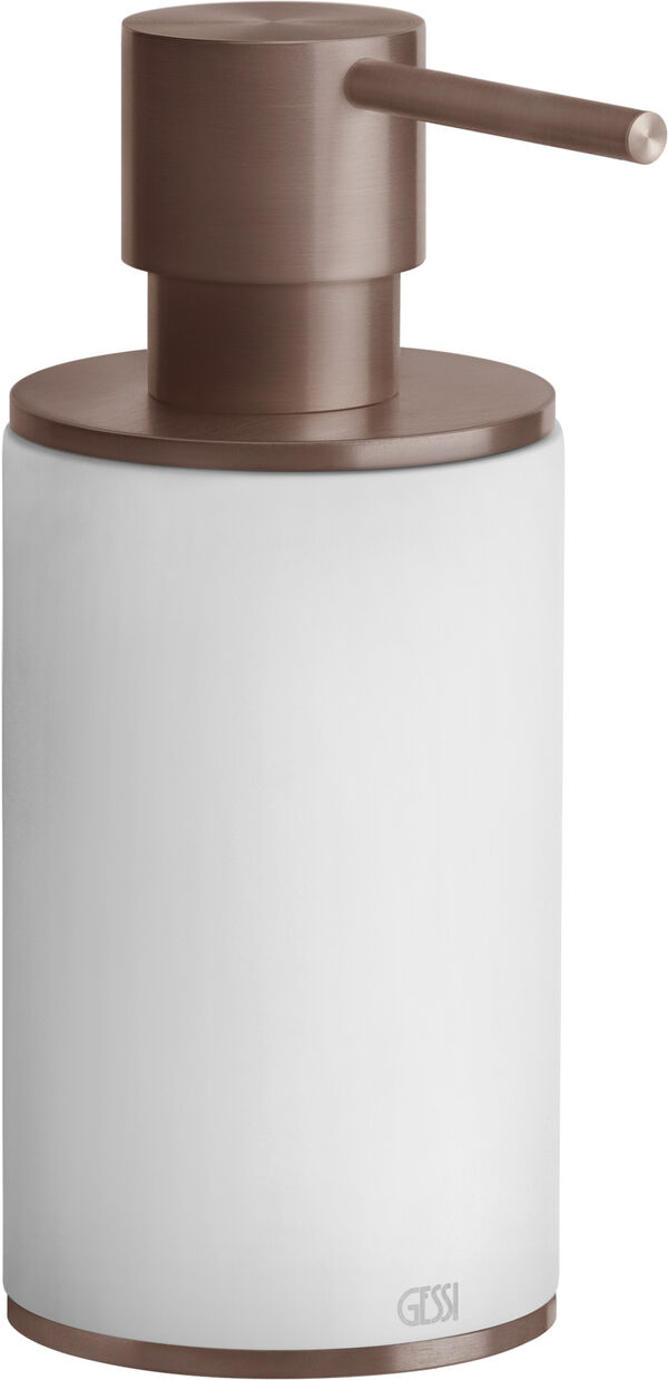 Distributore di sapone Gessi 316, modello d'appoggio recipiente in corian satinato bianco image number 0