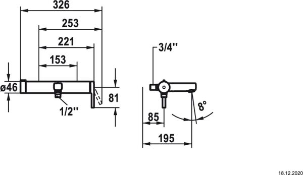 Bademischer KWC Ava 2.0 Verchromt image number 1