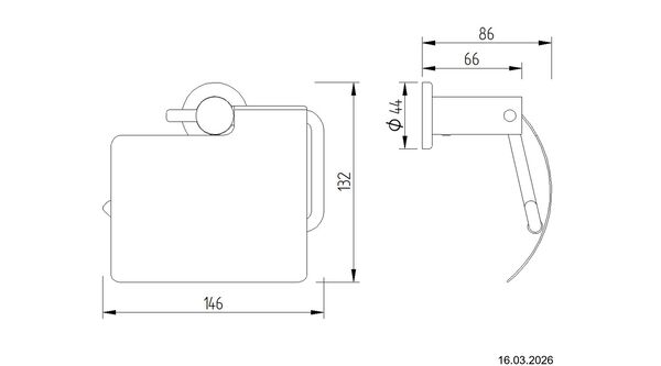 Porte-papier Nosag Ineoline Plus Acier inoxydable brillant image number 1