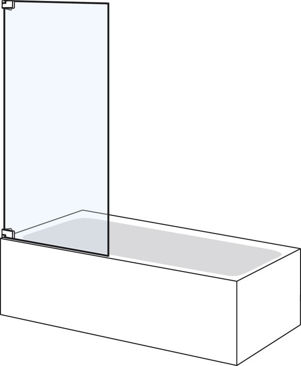 Porte battante sur baignoire Koralle S808Plus Couleur acier inoxydable Verre clair Duschguard image number 0