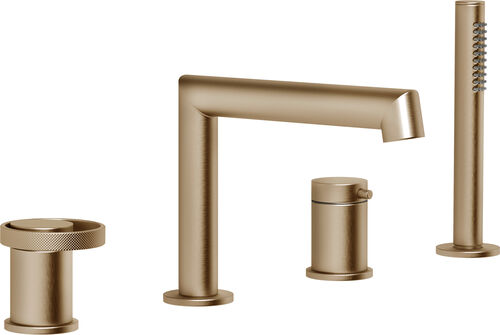 Garniture de remplissage Gessi Anello 4-trous Warm steel brushed