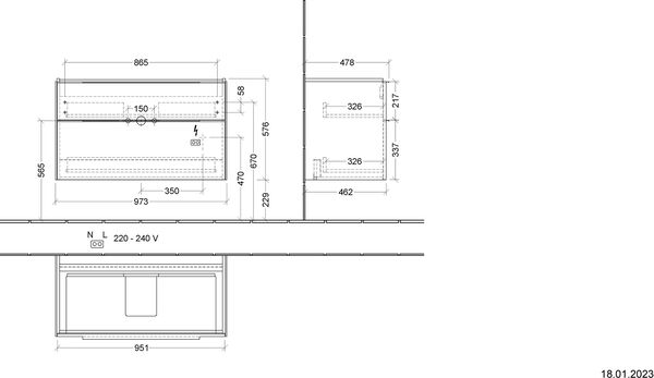 Meuble sous-lavabo Villeroy & Boch Subway 3.0 blanc image number 1