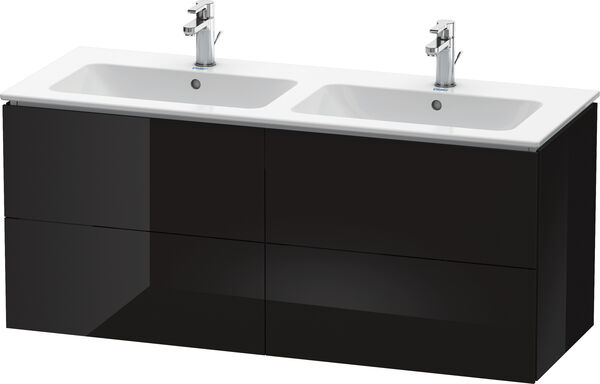 Waschtischmöbel L-Cube schwarz hochglanz image number 0