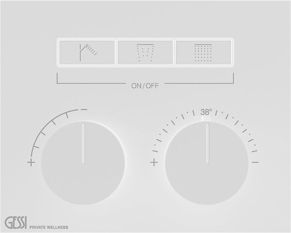 Sistema da doccia-set di montaggio finale Gessi HI-FI Compact, modulo per termostato &frac12;", 200 x 160 image number 0