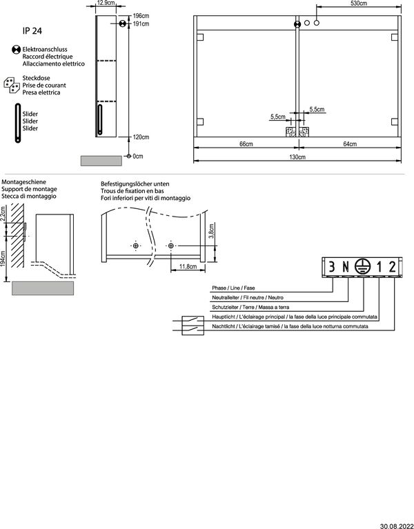 Spiegelschrank Sidler Focus LED AP weiss Lichtfarbe stufenlos verstellbar 2000-6500 K image number 2