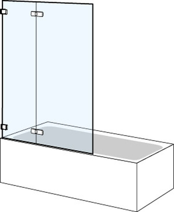 Pendelt&uuml;re Koralle S606 Plus Verchromt Echtglas klar Duschguard image number 0