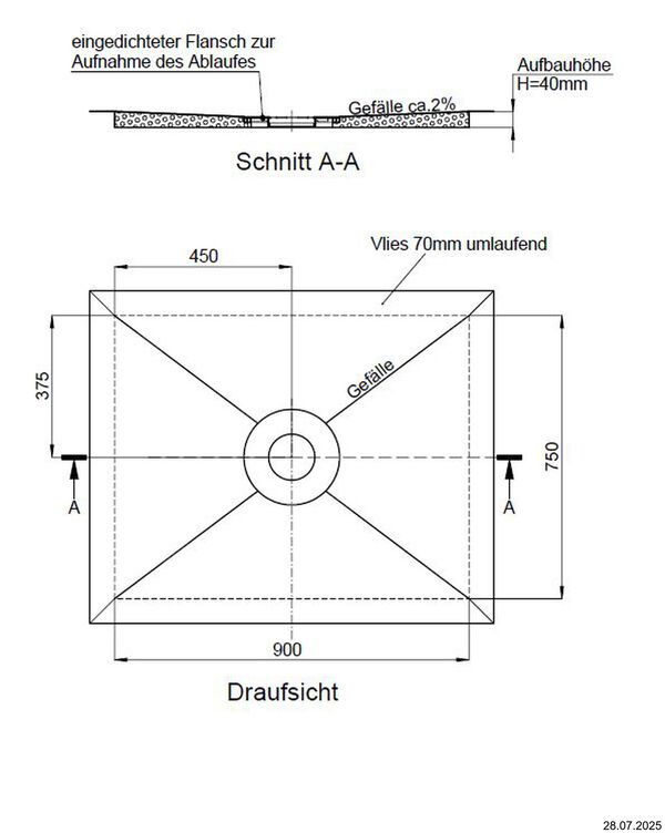 &Eacute;l&eacute;ment de douche Schedel Plan Kessel image number 1