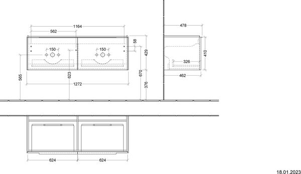Meuble sous-lavabo Villeroy & Boch Subway 3.0 Chêne kansas image number 1