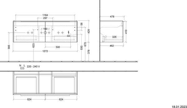 Meuble sous-lavabo Villeroy & Boch Subway 3.0 taupe image number 1