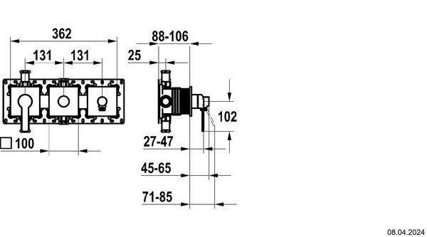 Bademischer-Endmontageset KWC Homebox Domo 6.0 Verchromt image number 1