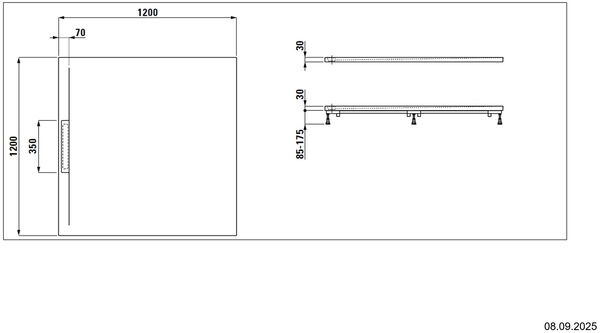 Duschwanne Laufen Pro S Superflach Weiss matt image number 1