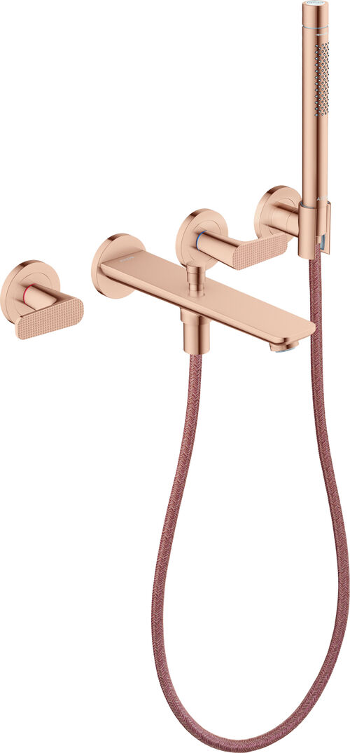 Bademischer-Endmontageset Citterio C, 3-Loch polished red gold Cubit cut