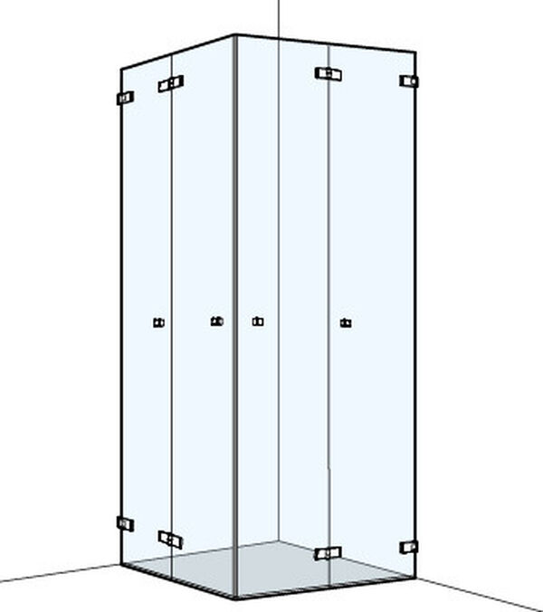 Paroi diagonale S606 Plus Noir mat Verre clair Plus image number 0