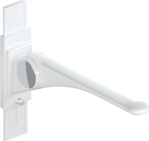 Stützklappgriff Hewi LifeSystem Premium Signalweiss glänzend Griffpad weiss