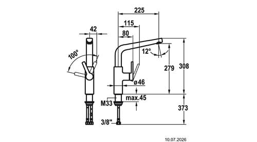 Miscelatore monocomando per lavello KWC Suno Chromeline