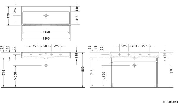 Waschtisch Duravit Vero Air 120 x 47 cm Weiss image number 1