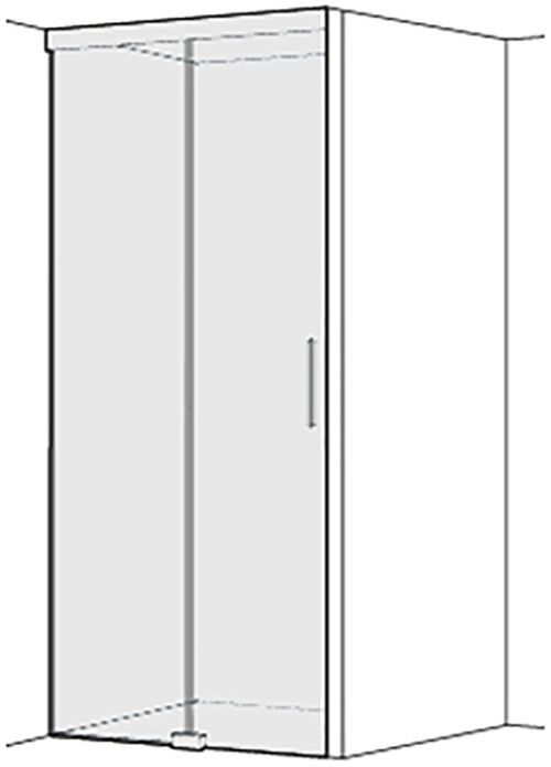 Gleitt&uuml;re Koralle S606 Plus - Raumhoch Schwarz Echtglas klar