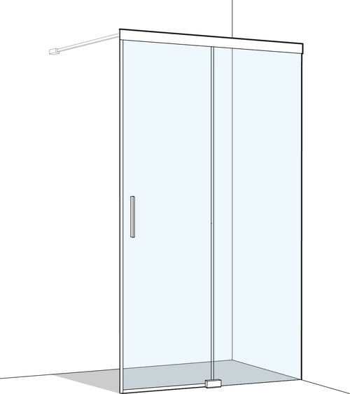 Porta scorrevole Koralle S505 Plus nero opaco Vetro trasparente