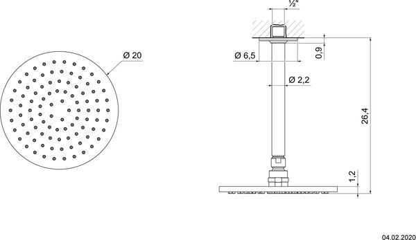Pomme de douche avec effet pluie Gessi Inciso ½" Copper brushed image number 1