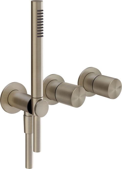 Miscelatore a parete-set di montaggio finale Gessi Habito Finox Rigato