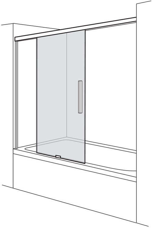 Porta scorrevole Duscholux Viva Argento lucidissimo Vetro trasparente CareTec Pro