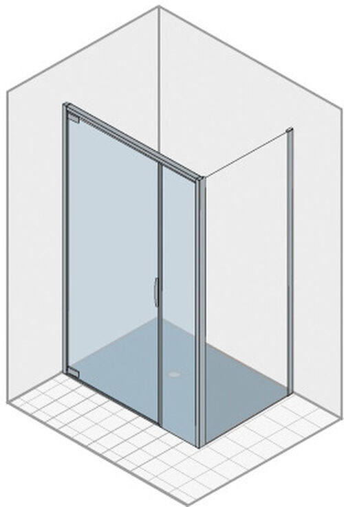 Porte battante Duka Natura 4000, montag au sol Couleur d'argent Verre clair protect