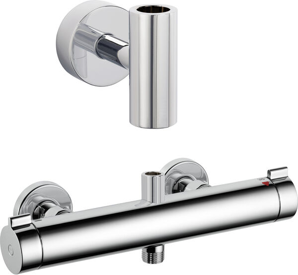 Duschsystem KWC Design Style, Thermostat, AD 153 mm, f&uuml;r Duschsystem, Umsteller, Abg&auml;nge oben und image number 0