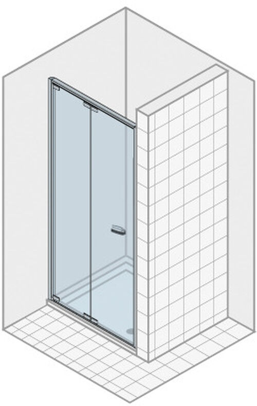 Porta a soffietto/battente Duka Natura 4000 Argento lucidissimo Vetro trasparente ProCare