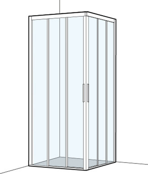 Eckeinstieg Koralle S400 Plus Schwarz matt Echtglas klar image number 0