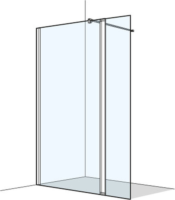 Seitenwand Koralle S400 Plus freistehend silberfarbig Echtglas klar Plus image number 0