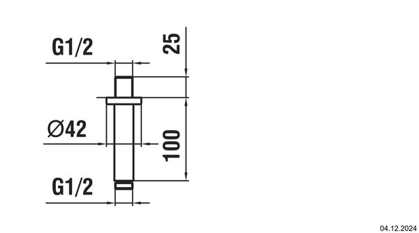 Brausendeckenarm Laufen ½" Rosengold gebürstet PVD basis chrom image number 1