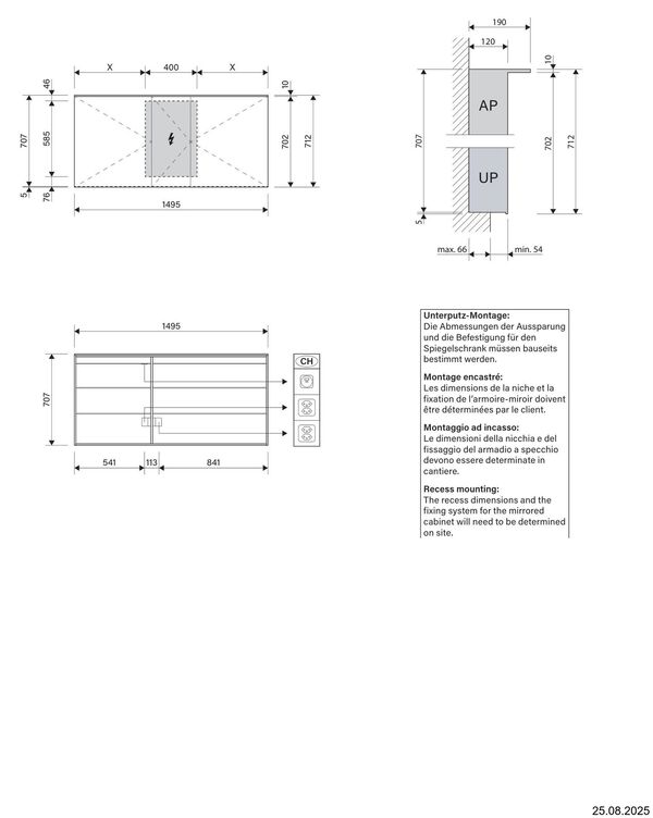 Spiegelschrank Alterna veela LED plus Weiss Lichtfarbe stufenlos verstellbar 2000-6500 K image number 1