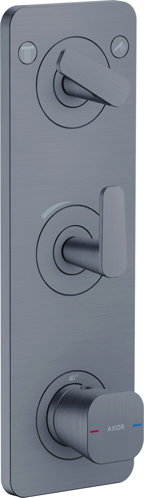 Sistema da doccia Axor Citterio C, placca di copertura 380 x 120 mm, 2 utenze, valore di flusso image number 0