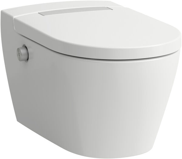 WCdouche Laufen Cleanet Auria plus Blanc Cleaneffekt Contr&ocirc;leur aspect acier inoxydable bross&eacute; image number 0