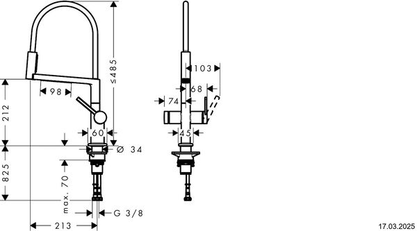 Spültischmischer Hansgrohe Talis Select M54 Semi-Pro edelstahloptik image number 1