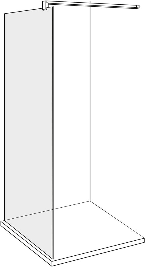 Freistehende Seitenwand Alterna lin.3 Finox Echtglas klar CareTec Pro